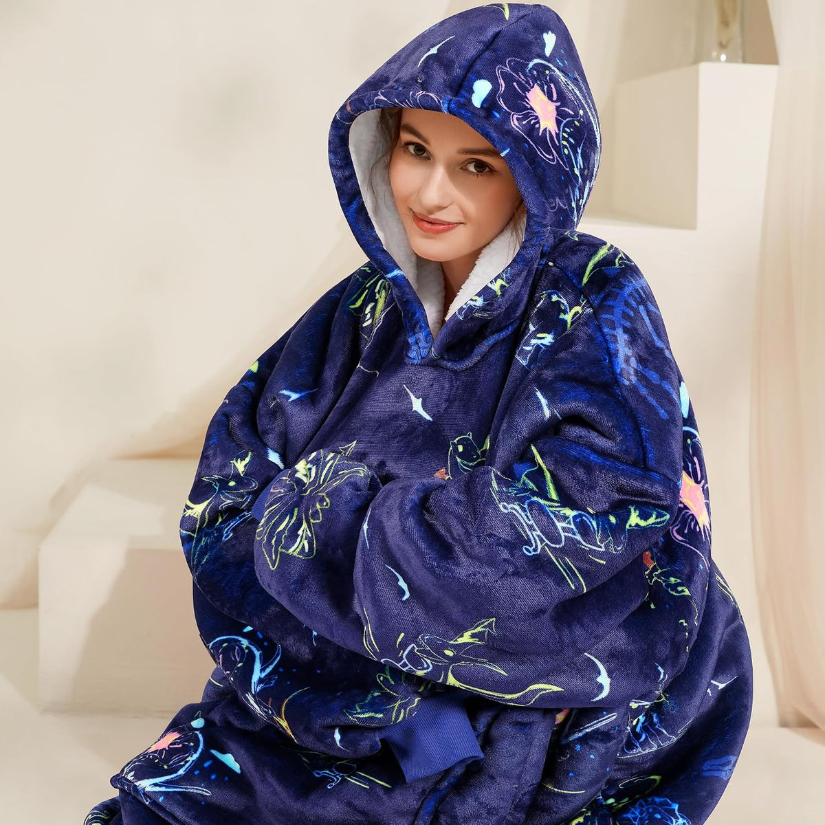 Narecte Cozy Oversized Hoodie Blanket Wearable Blanket for Adults