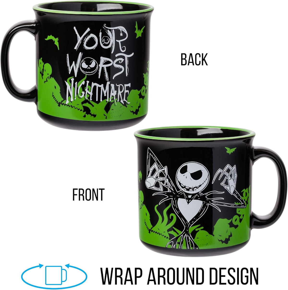 Silver Buffalo Disney Nightmare Before Christmas, Ceramic Camper Mug, 20oz