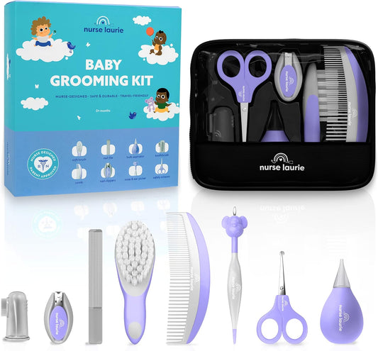 Store Baby Grooming Kit Newborn & Infant Care Essentials for Hair Nail Bath Cradle Cap Safety & Healthcare Designed by Pediatric Nurse & Mom