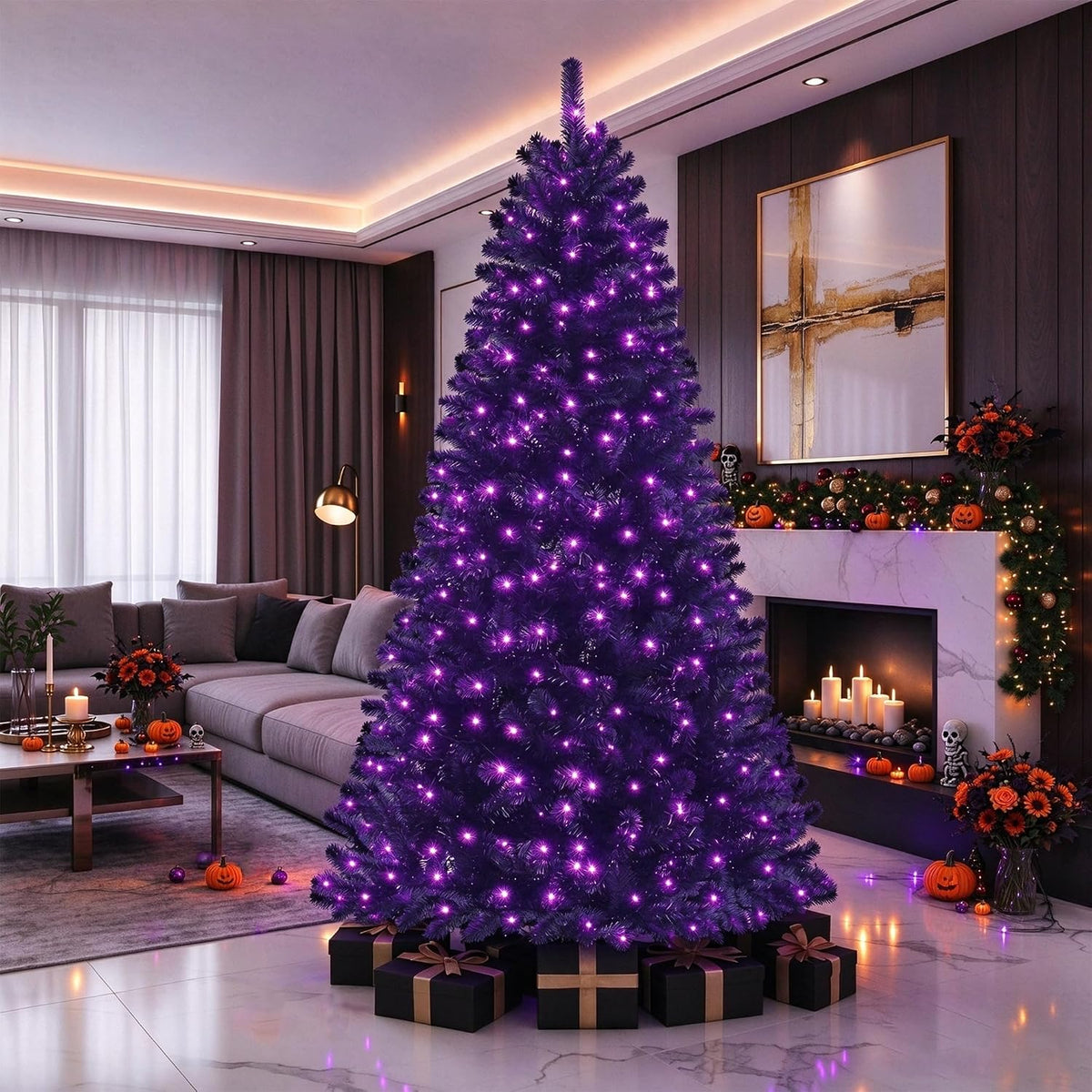 6FT Artificial Black Halloween Christmas Tree