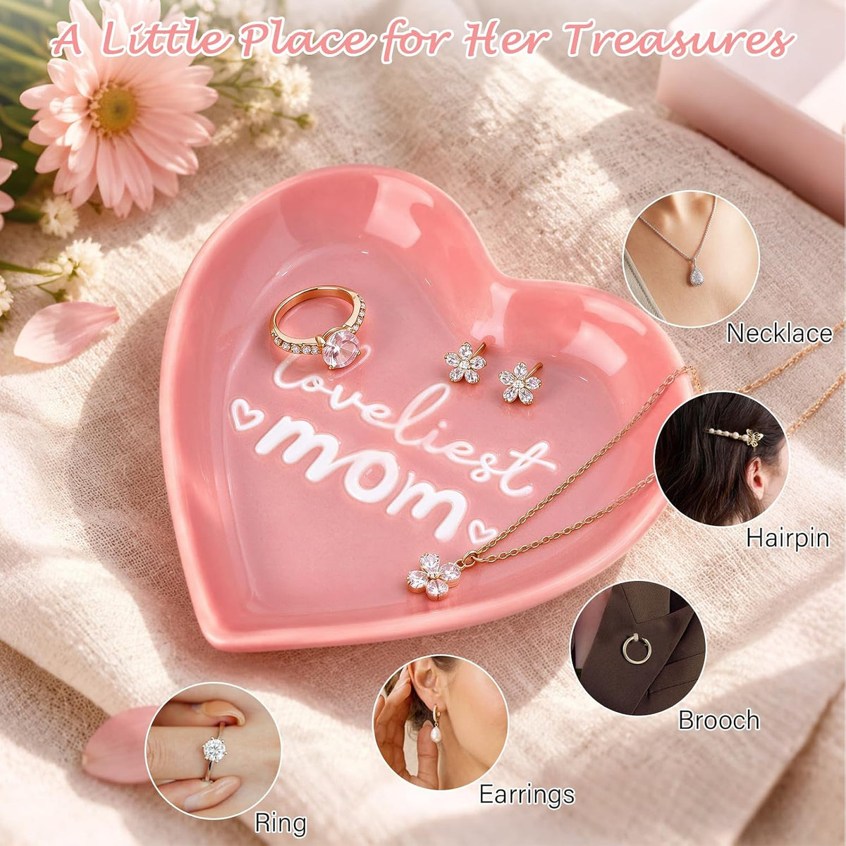 Birthday Gifts For Mom Coffee Mug From Daughter 14oz Heart Trinket Dish