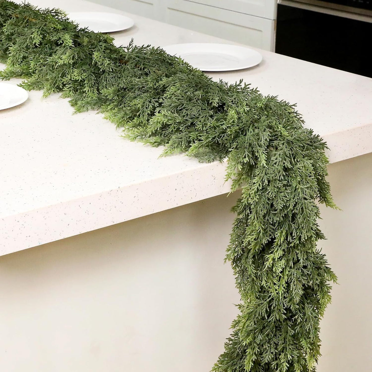 Waydress 1 Pcs 12 ft Christmas Cedar Realistic Garland Mantel Decor