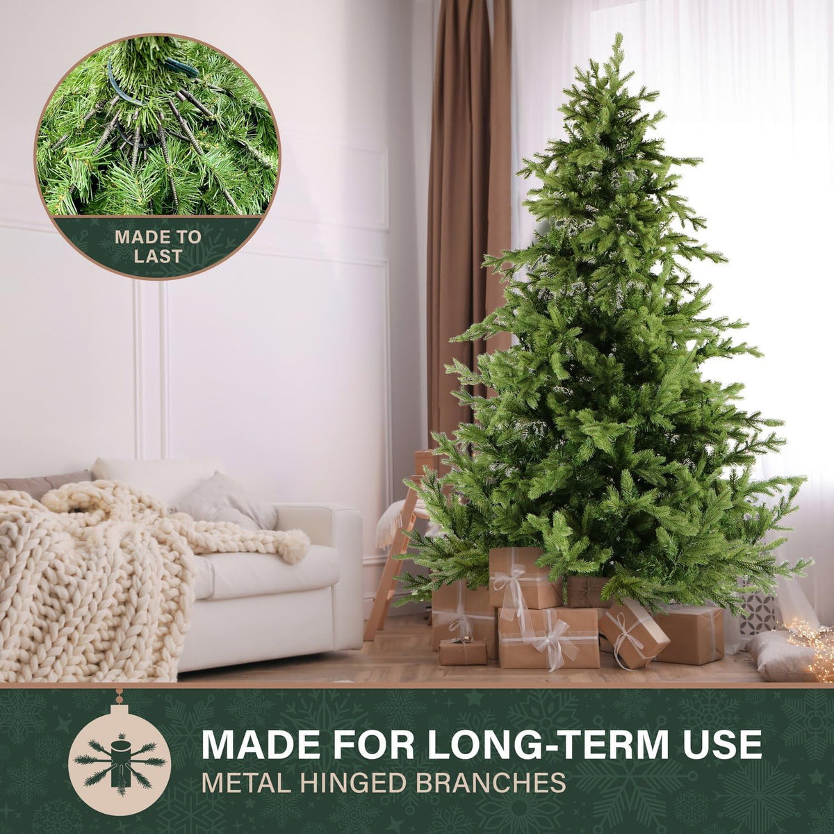Fraser Hill Farm 9-Ft. Foxtail Pine Christmas Tree with Stand, Unlit