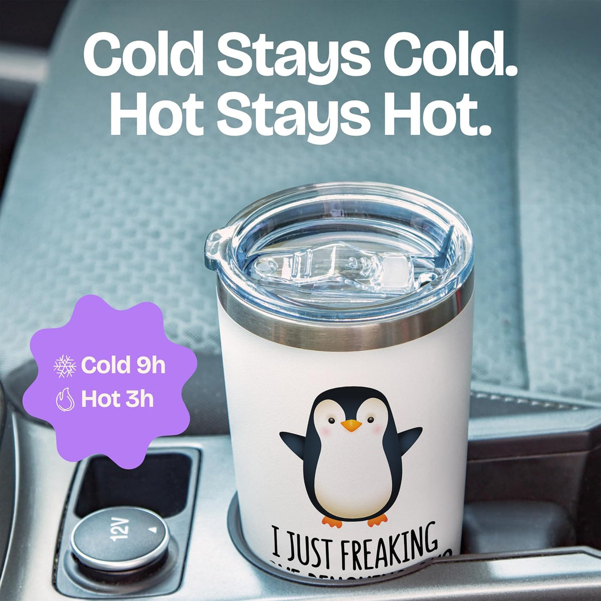 KLUBI Penguin Gifts for Women - 20oz Penguin Tumbler Themed Christmas Gifts With Penguins Gift Ideas Penguin Figurines Teacher Gifts Gag Gifts for Her