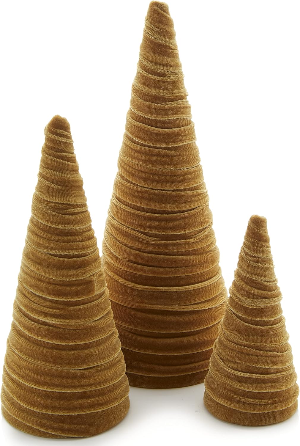 Gold Velvet Trees, Set of 3, Gold