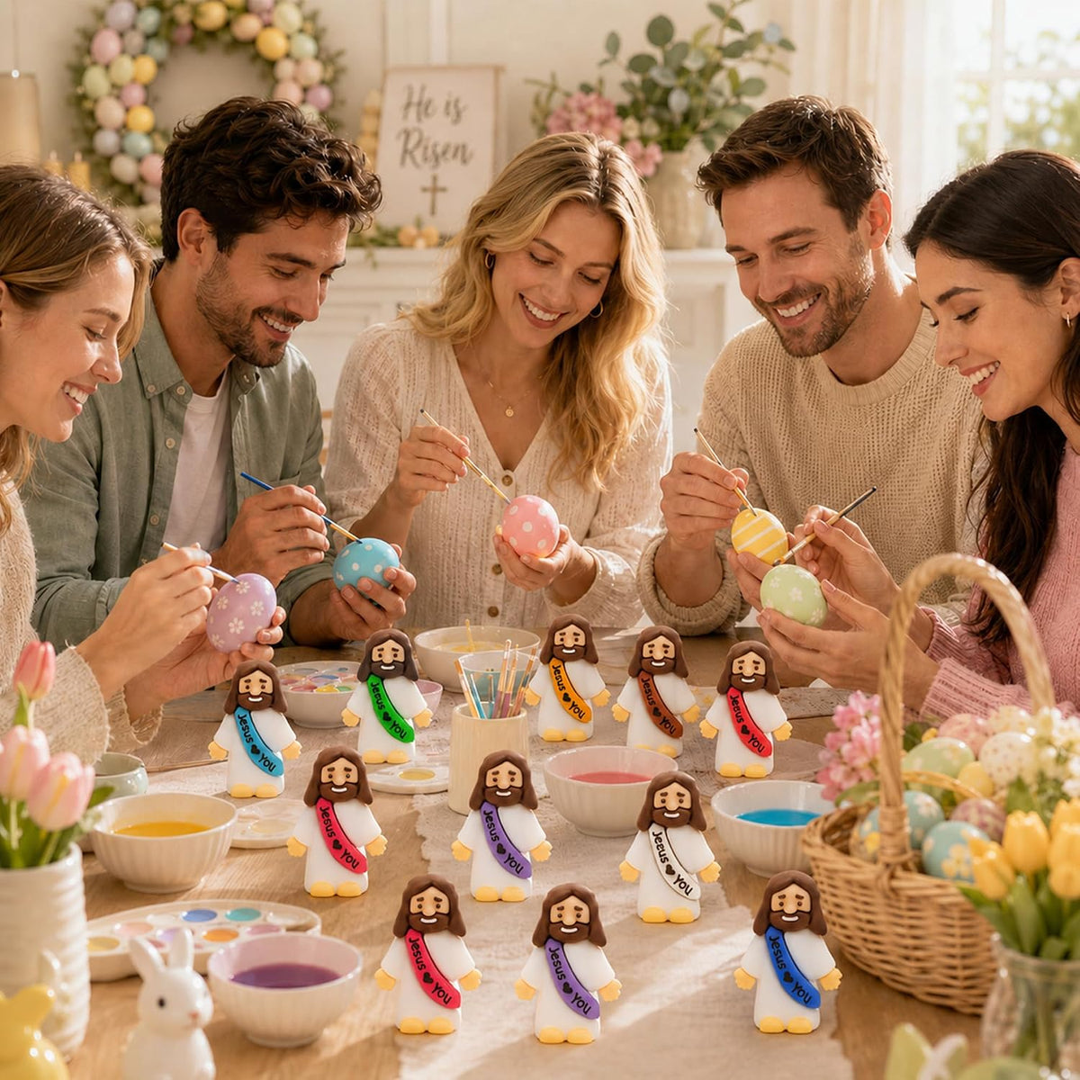 36 Pack Little Jesus Figurines in Bulk, Jesus Loves You Figures, Small Jesus Figurines, Tiny Jesus Figures for Church Christmas Party Favors Religious Easter Gifts for Egg Stuffers