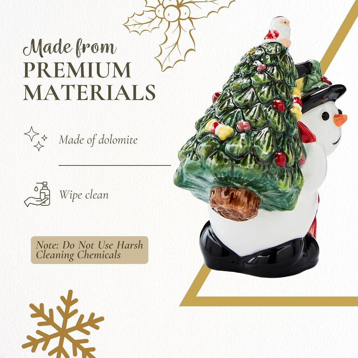 Spode Christmas Tree Snowman Carrying Tree Hanging Ornament