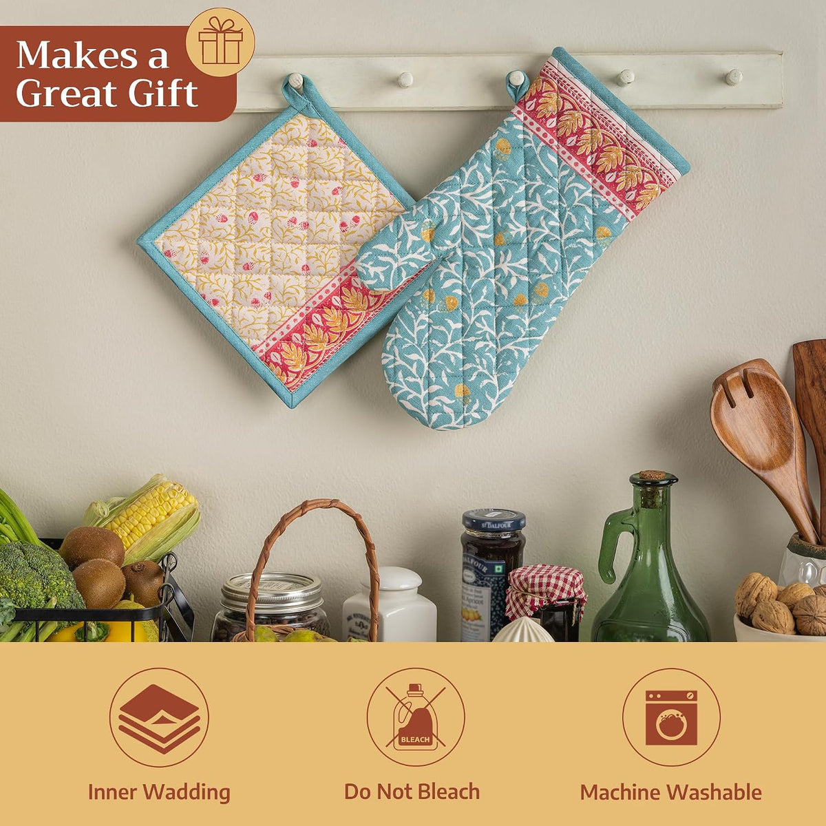 Maison d' Hermine Pot Holders 100% Cotton Potholders (8" x 8", Pack of 2)