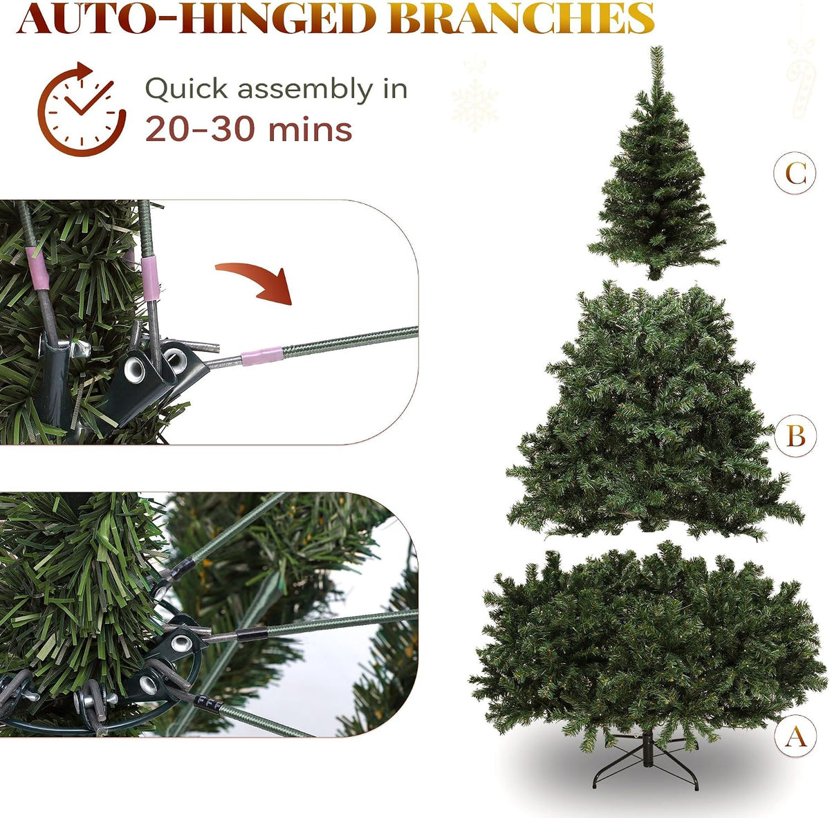 YITAHOME Prelit Green Christmas Tree 7.5ft with Remote