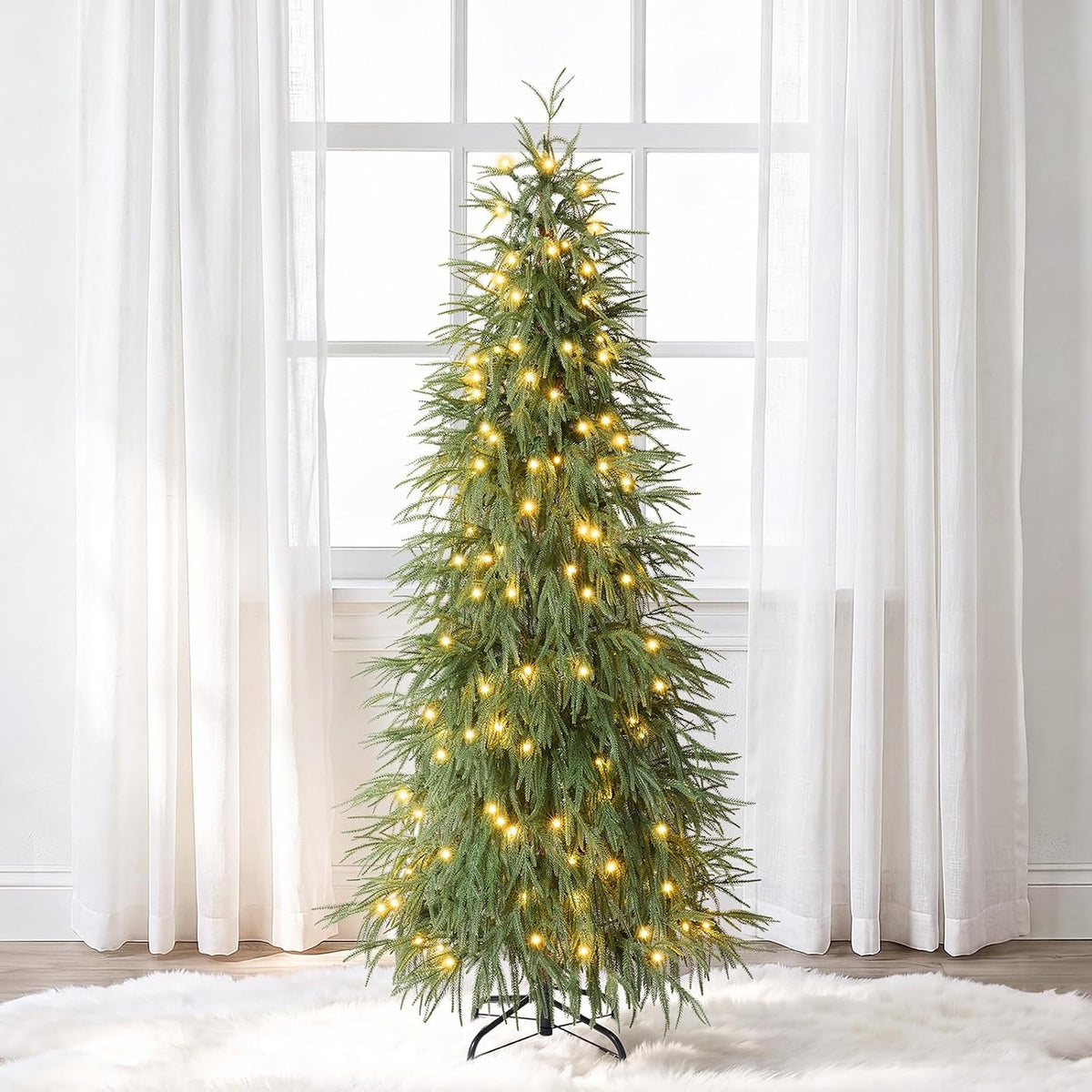 Ferrgoal 6FT Prelit Christmas Tree,Tall Xmas Tree with Lights