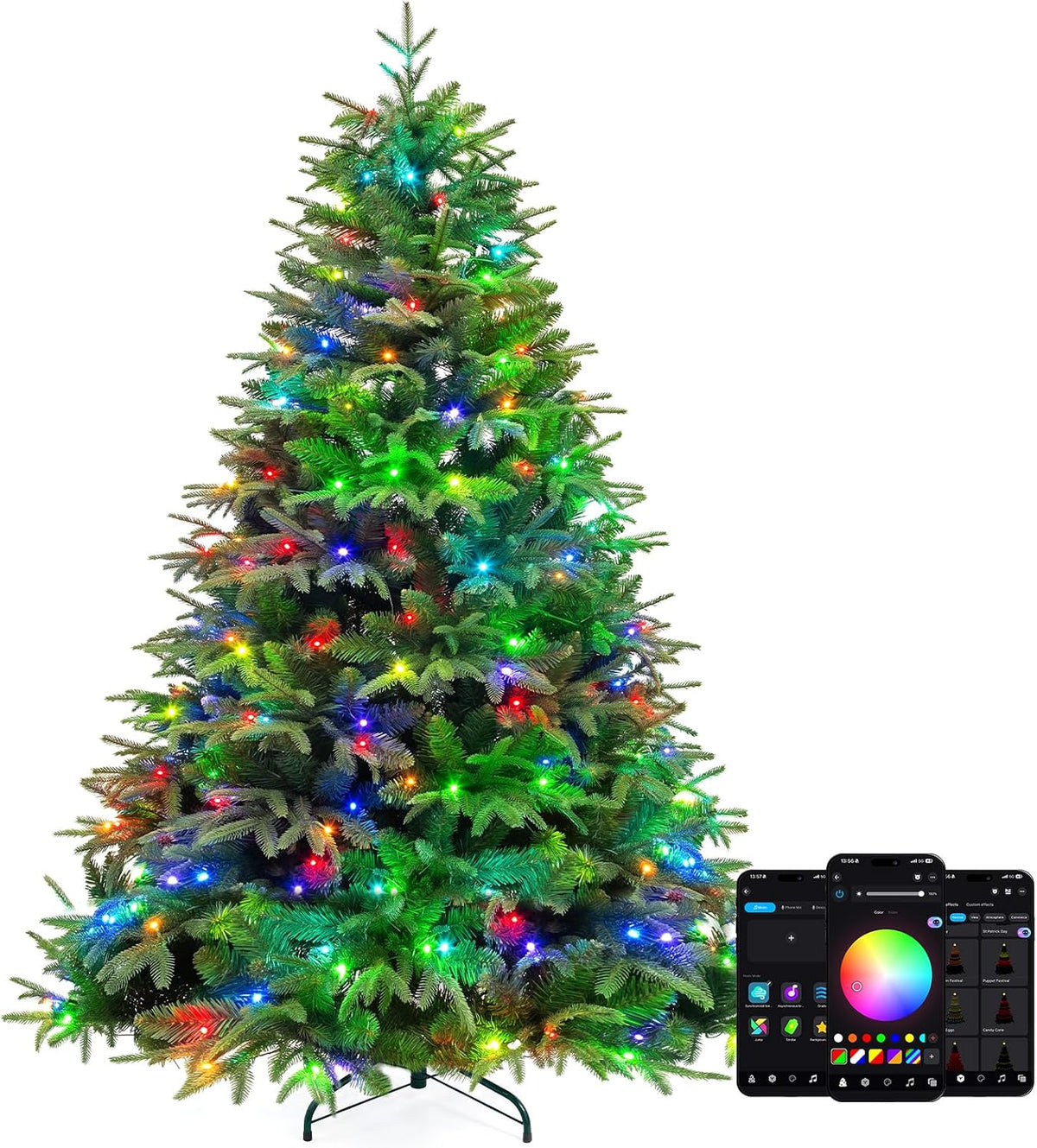 Brightown 6-ft Smart Prelit Christmas Trees with 250 LED Lights,App Control