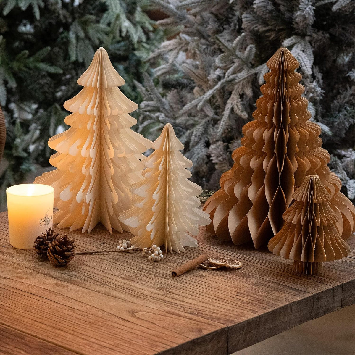 4 Pcs Honeycomb Christmas Tree, 3D Paper Trees Table Centerpiece, 6-12.6" Christmas Tree Home Decoration Indoors Christmas Decorations Xmas Party Holiday Decor