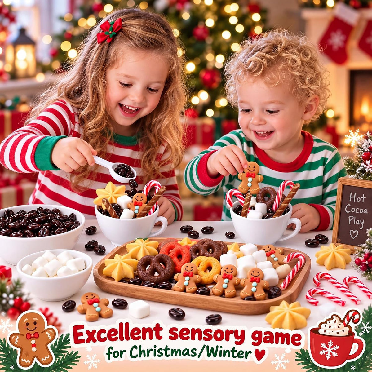 266 Pcs Hot Cocoa Christmas Sensory Bin Items Winter Sensory Toys