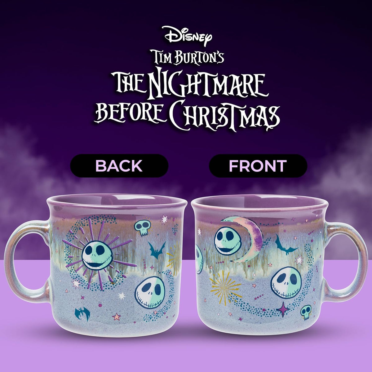 Silver Buffalo Disney Nightmare Before Christmas, Ceramic Camper Mug, 20oz