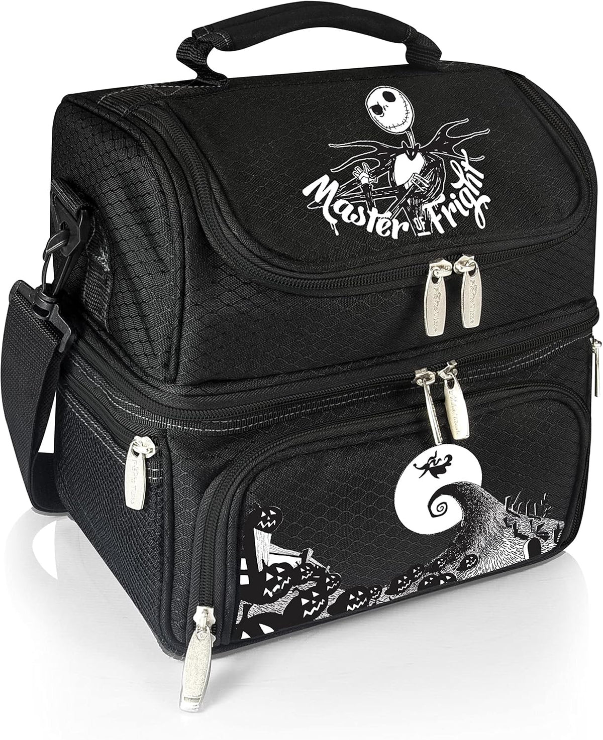 PICNIC TIME Disney Jack Skellington Pranzo Insulated Lunch Box, Nightmare Before Christmas Cooler Lunch Bag with Utensil Set, Soft Sided Lunchbox, (Black)