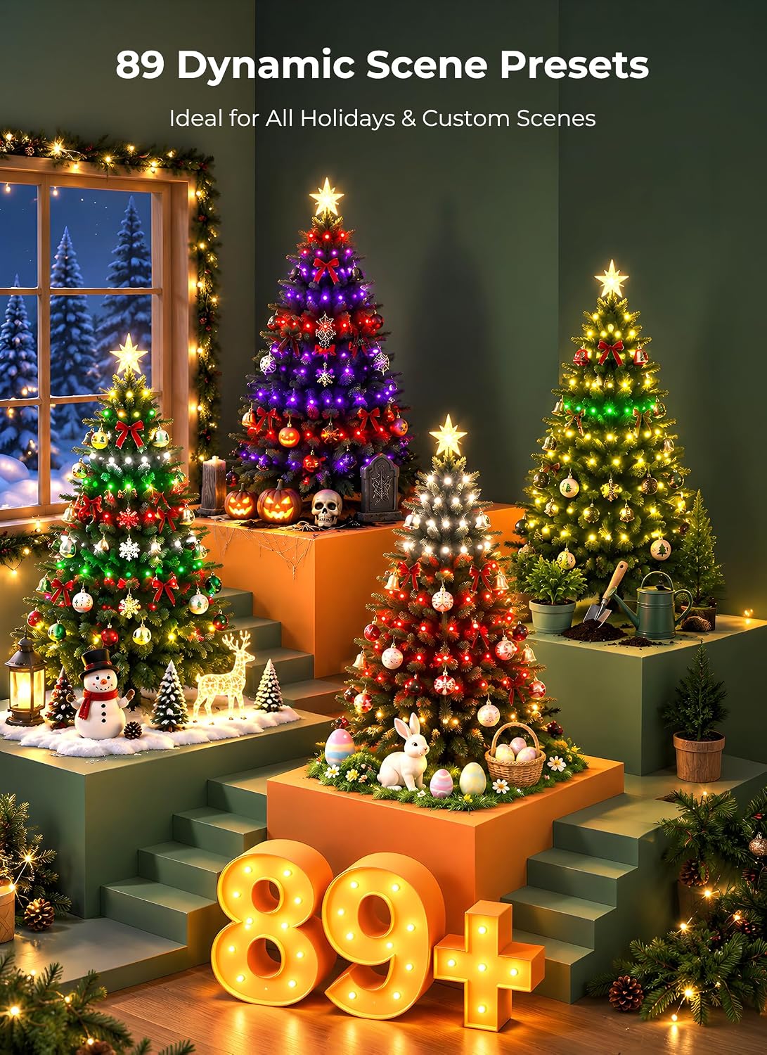 Brightown 6-ft Smart Prelit Christmas Trees with 250 LED Lights,App Control