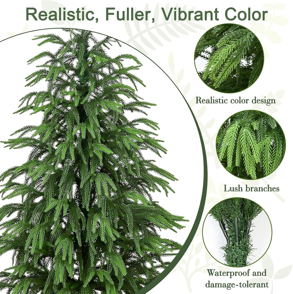 Artificial Norfolk Pine Tree, 4 ft Realistic Christmas Tree, Fake Potted Plants for Front Porch Outdoor Indoor Garden Christmas Decor