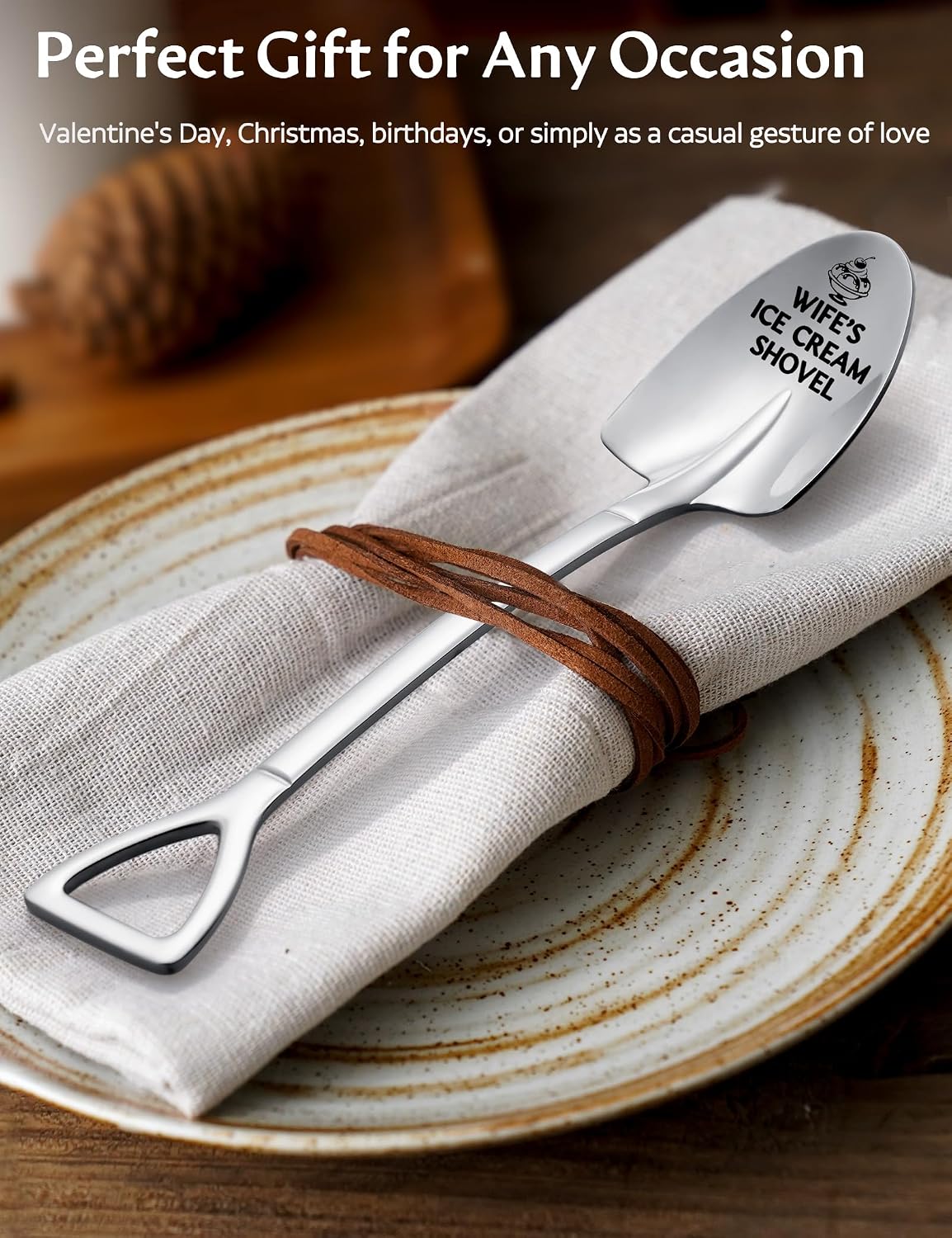 Wife's Ice Cream Shovel, Anniversary Birthday Mothers Day Gifts for Wife