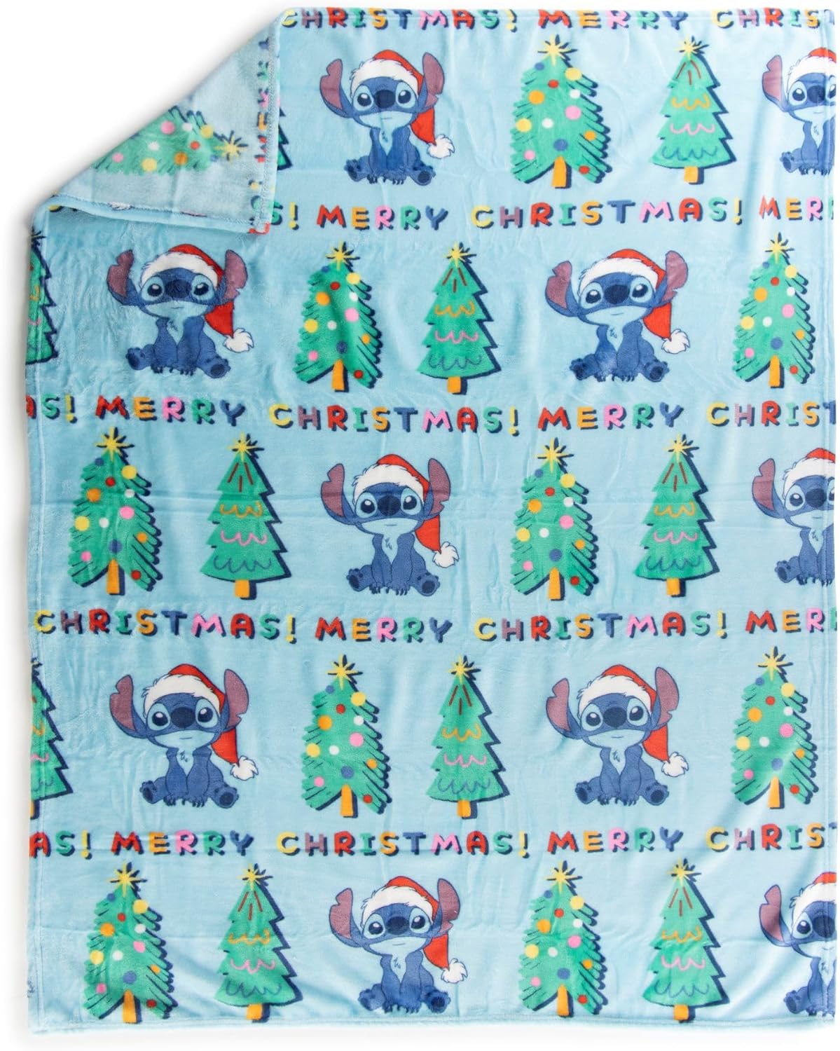 Jay Franco Kids Christmas Hugger Set â€“ 12" Plush Pillow Buddy & 46" x 60" Fleece Throw Blanket, Ultra-Soft Bedding & Travel Set, Holiday Bedroom & Couch DÃ©cor, Blue - Stitch