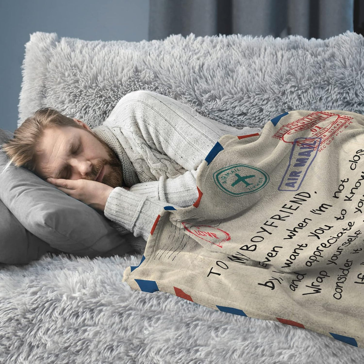Gifts for Boyfriend - Boyfriend Presents from Girlfriend Blanket 60"x50" for Him BF Christmas - Best Presents for BF - Funny Anniversary Birthday Boy-Friend Gift Ideas