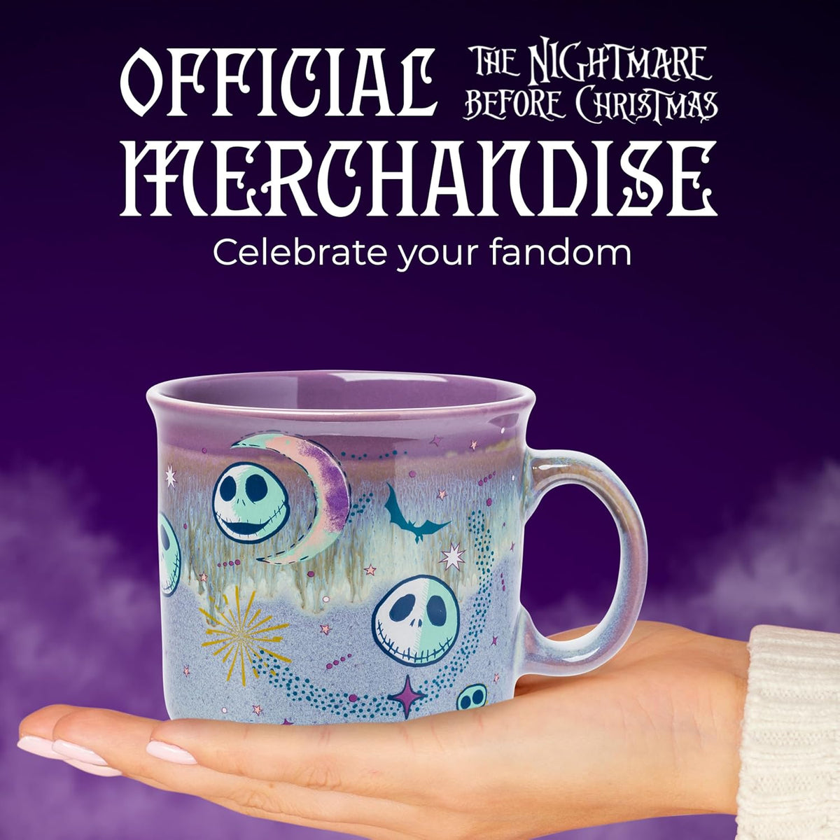 Silver Buffalo Disney Nightmare Before Christmas, Ceramic Camper Mug, 20oz