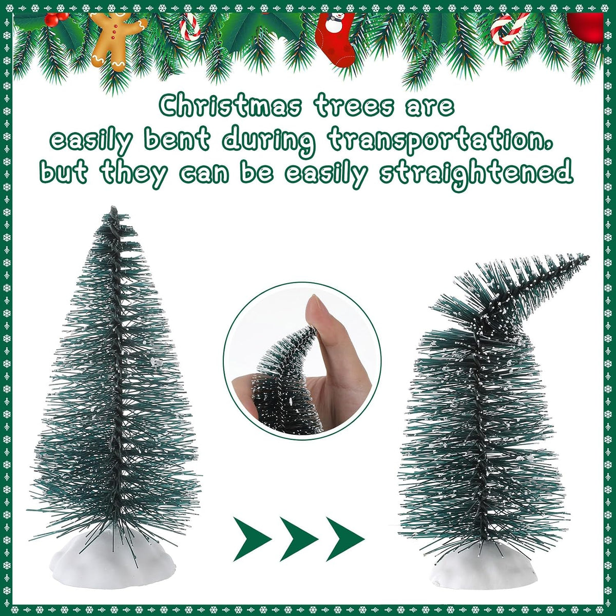 Crowye 80 Pcs Christmas Village Trees, Bottle Brush Christmas Trees