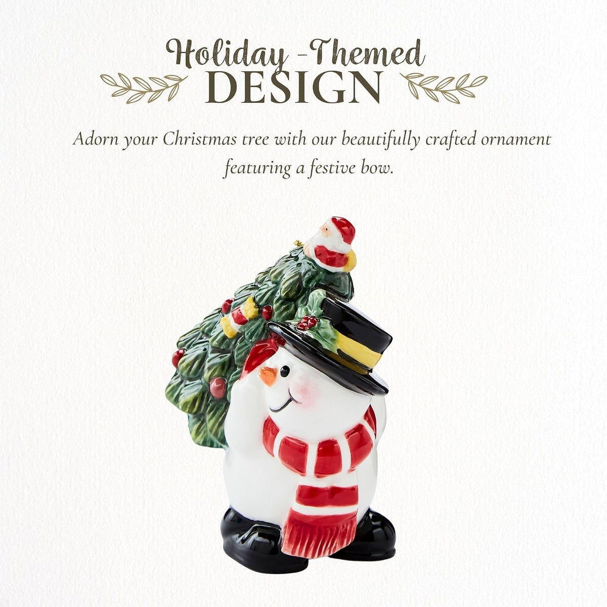 Spode Christmas Tree Snowman Carrying Tree Hanging Ornament