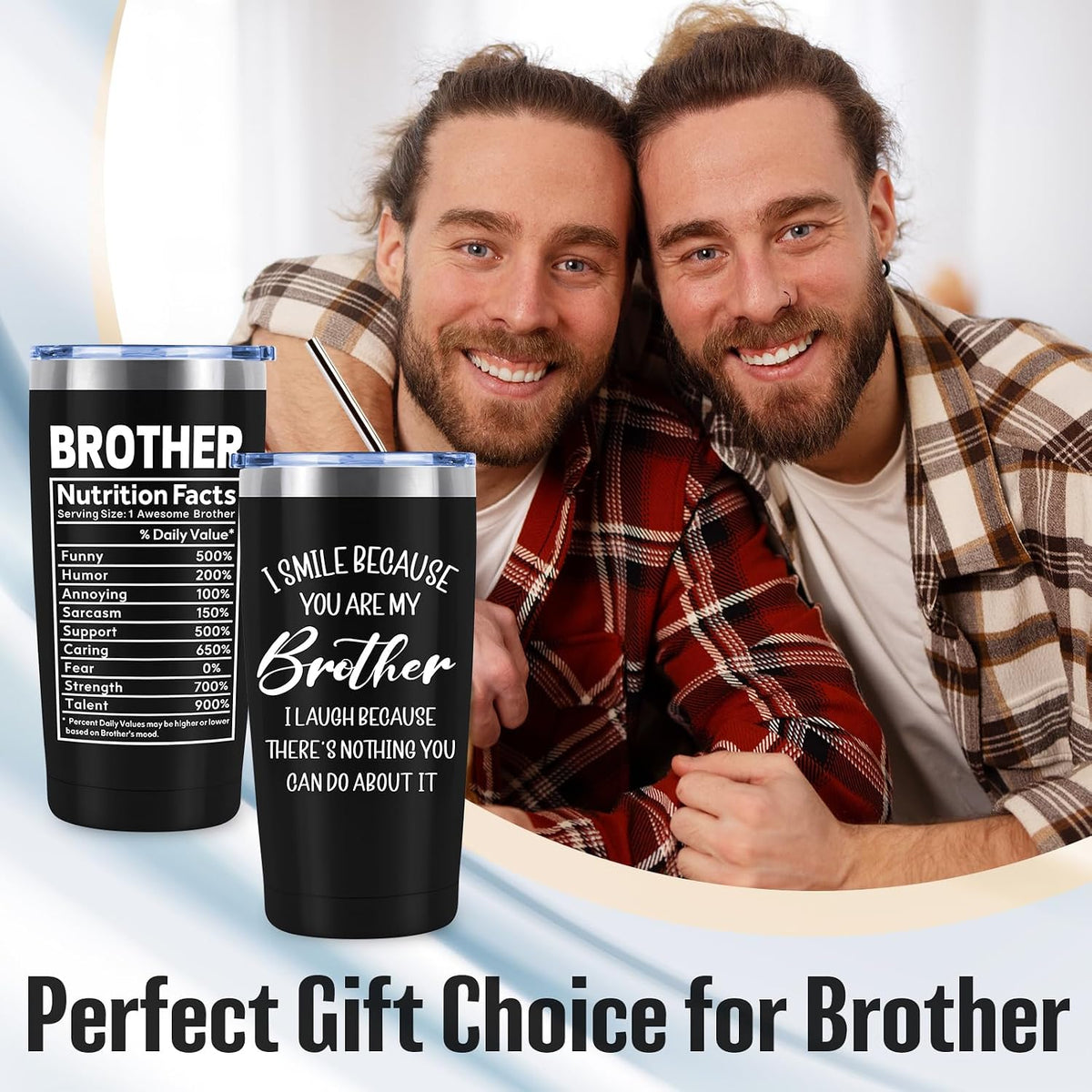 10 PCS Brother Gifts from Sister with 20 Oz Tumbler Journal Cap Bracelet Socks Pen, Birthday Christmas Christian Gift for Brother Adult, Son, Nephew, Grandson