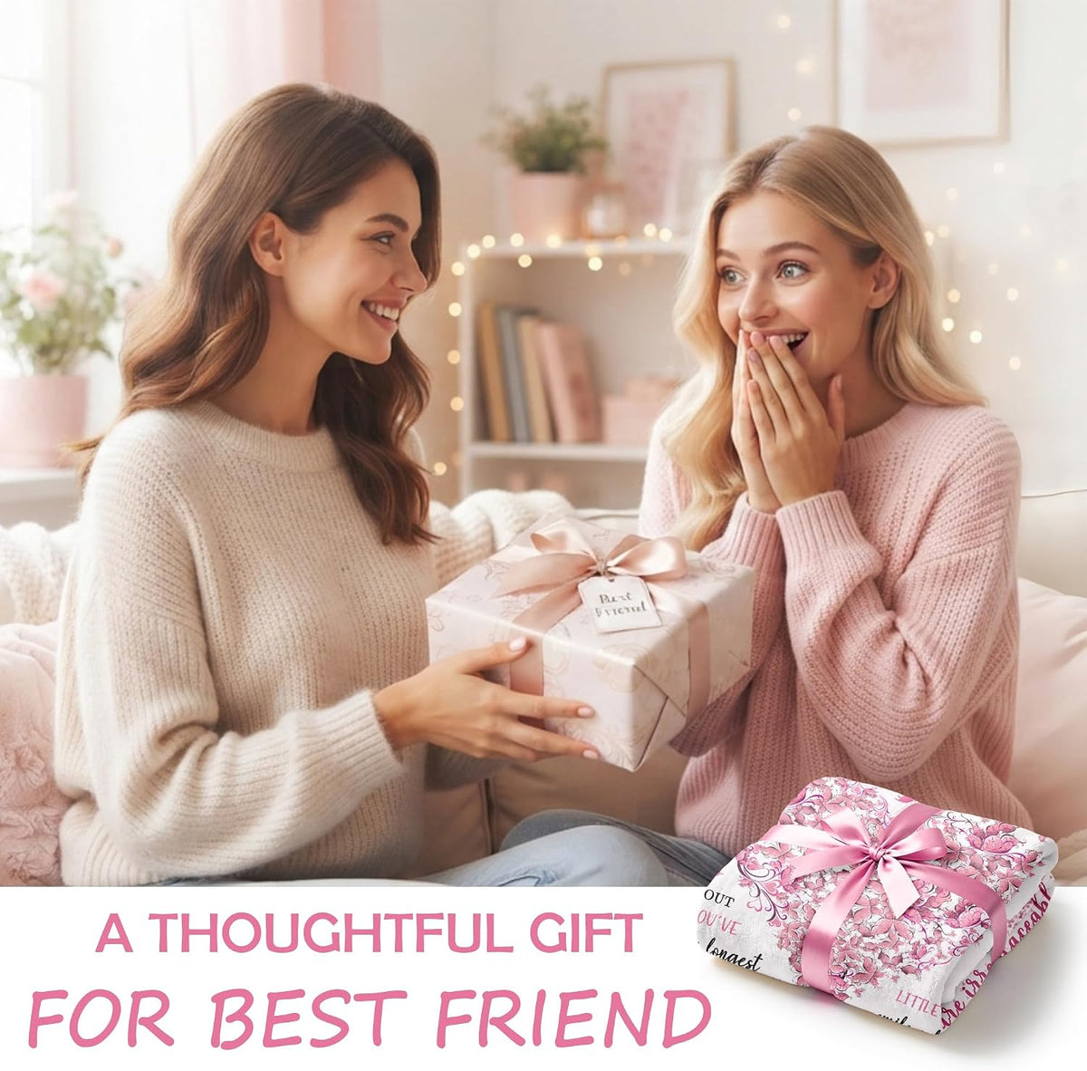 Best Friend Birthday Gifts for Women, Best Friends Blanket 60"x50"