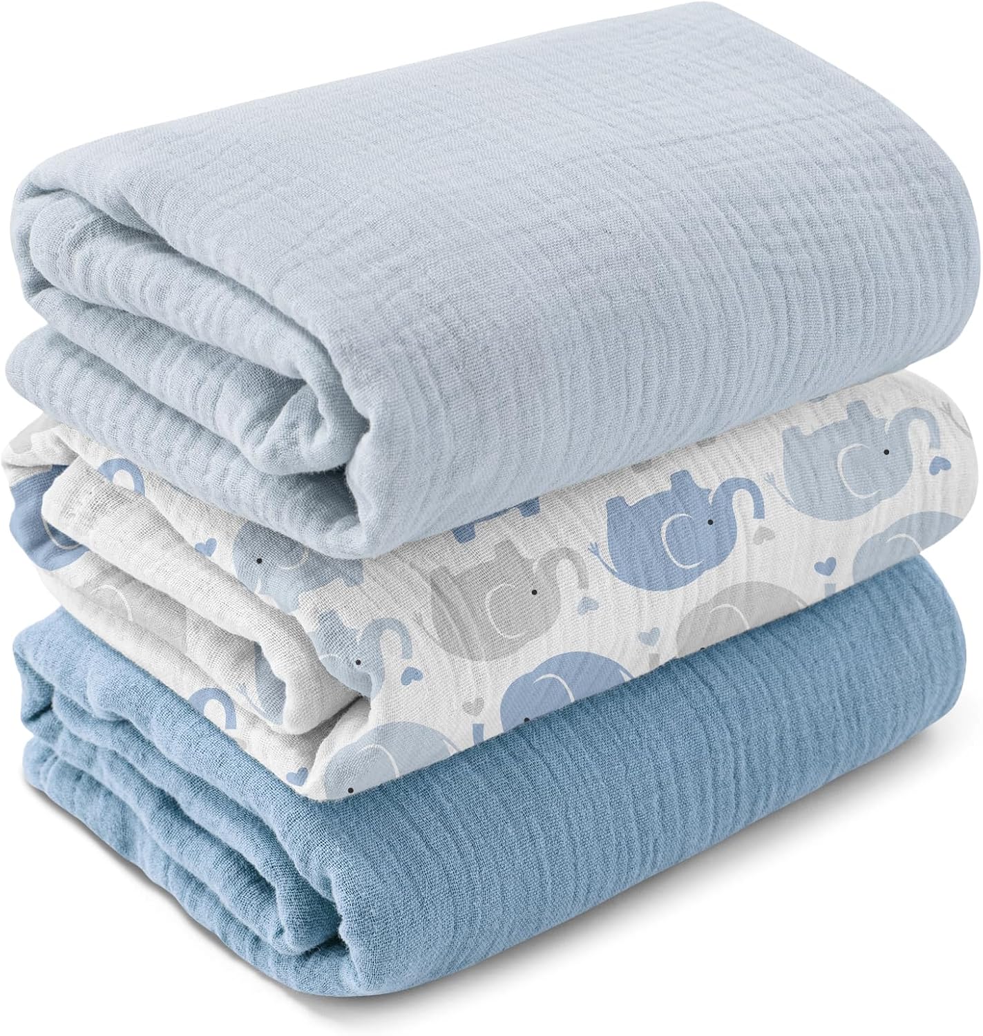 Muslin Baby Swaddle Blankets 3 Pack Newborn Receiving Blankets Soft Cotton