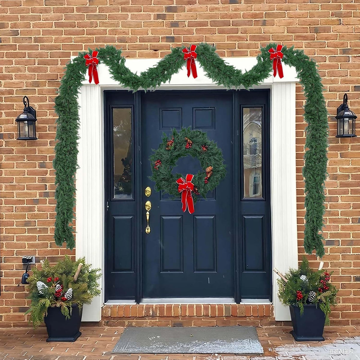 Hananona 9 FT Christmas Garland, Real Touch Cedar Garlands, 1 Pcs