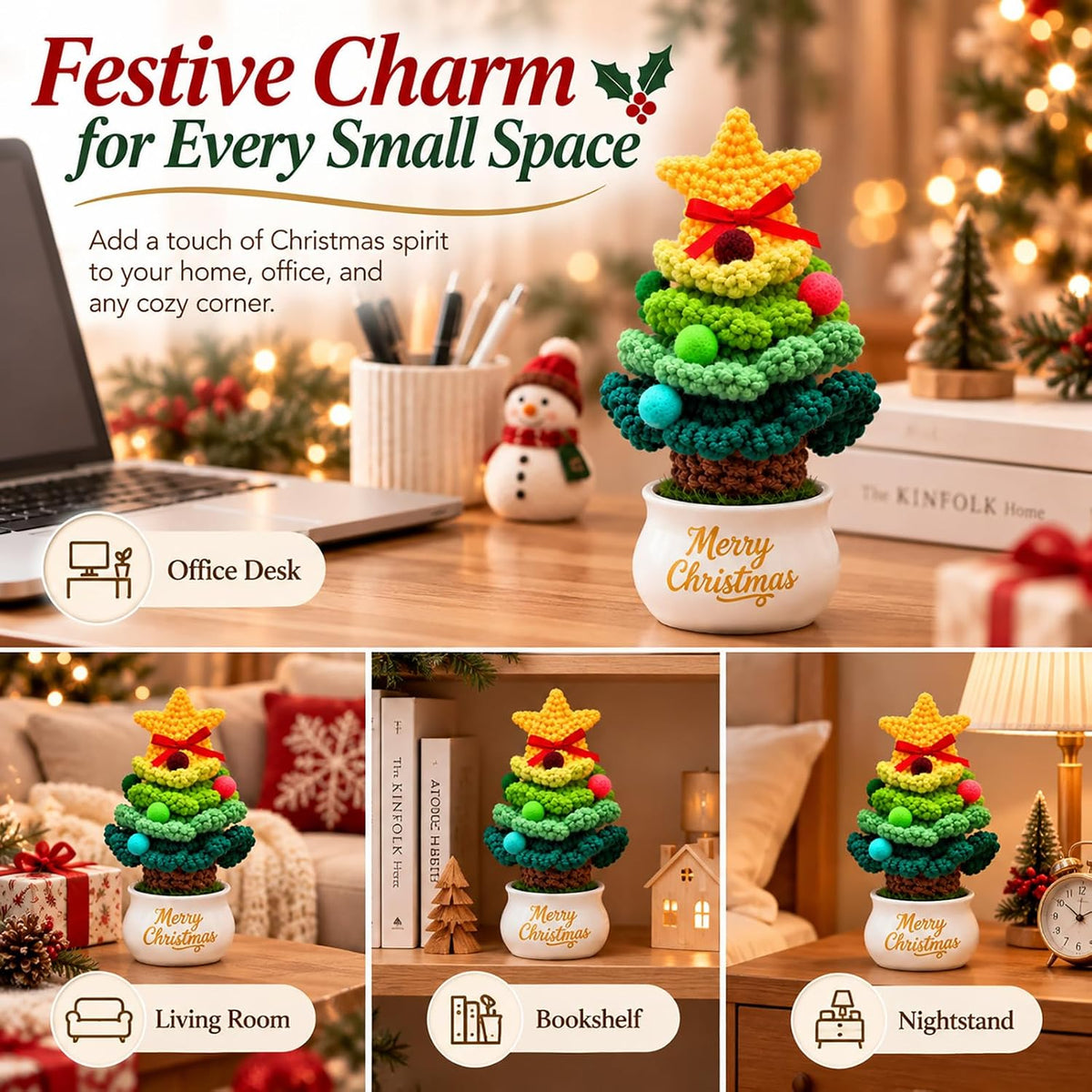 Crochet Christmas Tree Gifts for Women, Friends, Coworkers, Christmas Decor