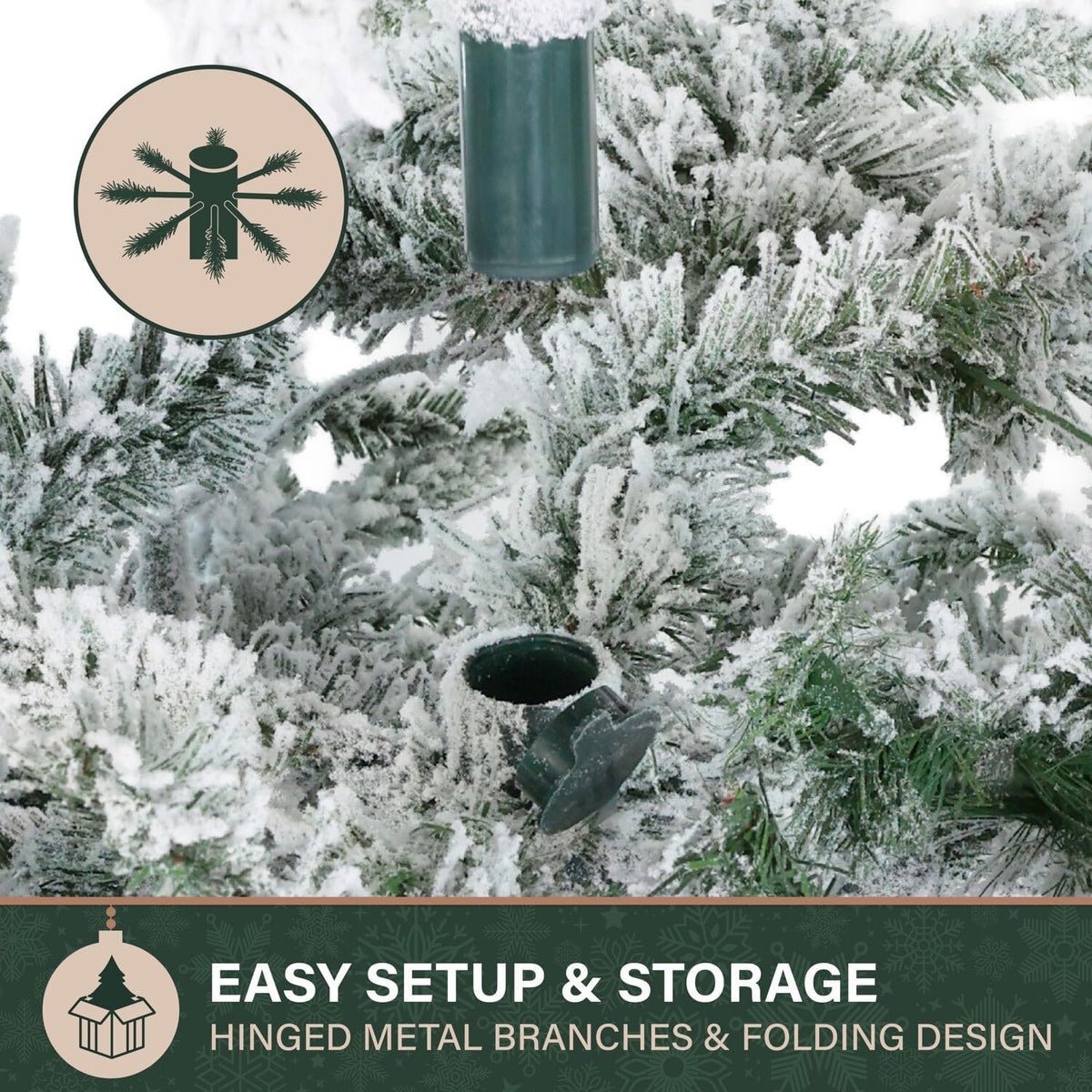 Fraser Hill Farm 6.5-Ft Slim Mountain Pine Christmas Tree with Stand