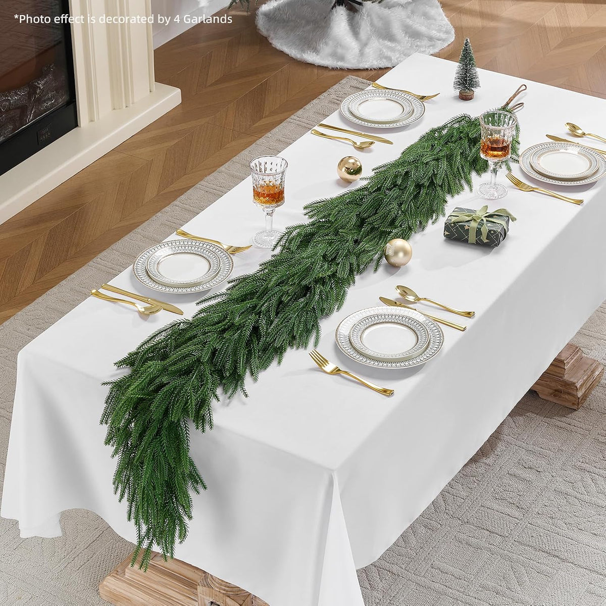 CLEANGOR 2Pcs 6FT Norfolk Pine Garlands for Christmas Decorations Indoor