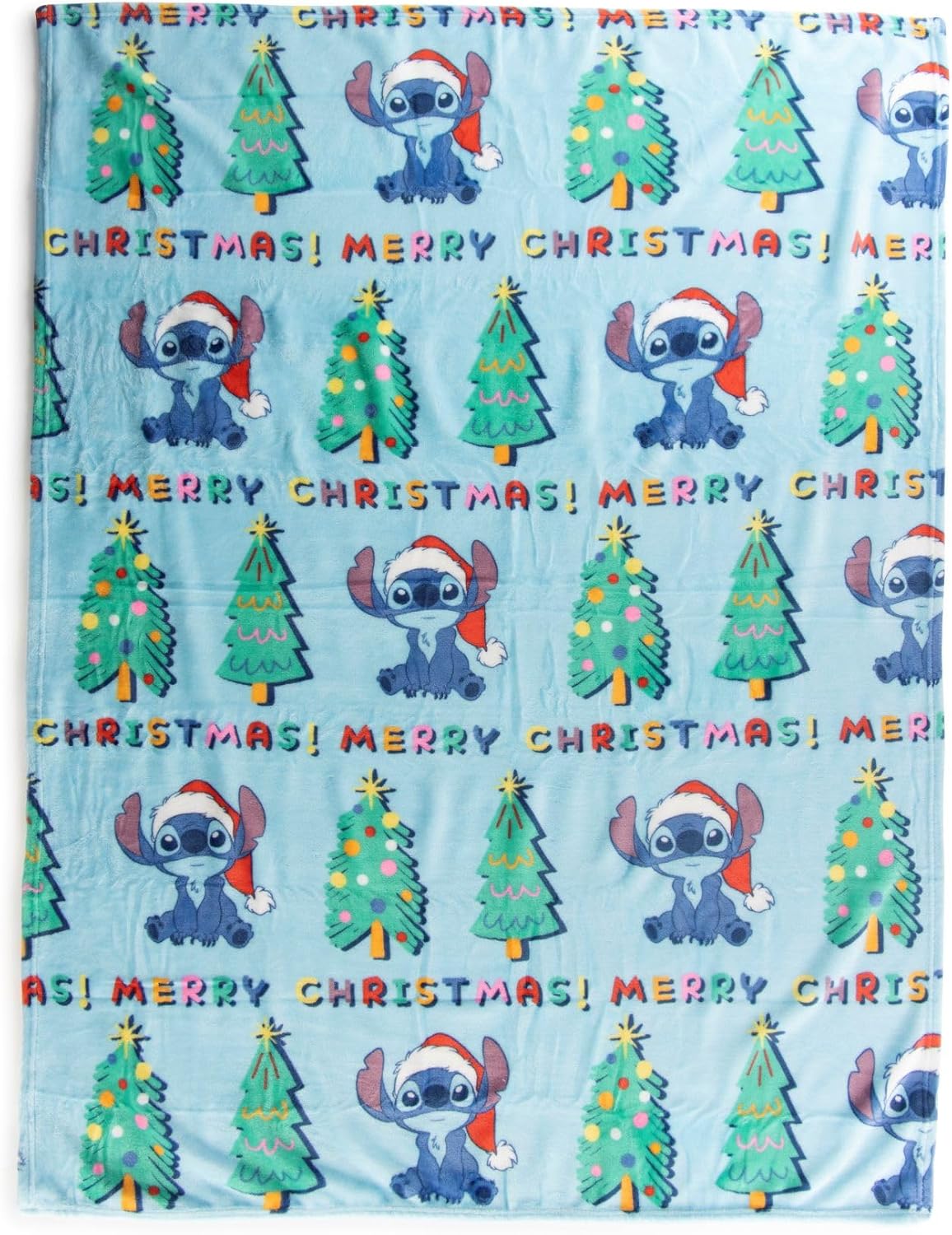 Jay Franco Kids Christmas Hugger Set â€“ 12" Plush Pillow Buddy & 46" x 60" Fleece Throw Blanket, Ultra-Soft Bedding & Travel Set, Holiday Bedroom & Couch DÃ©cor, Blue - Stitch