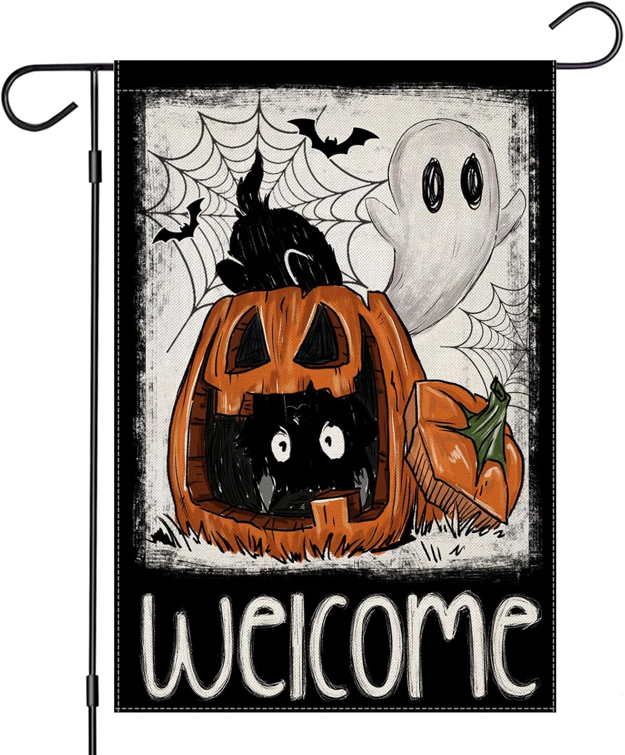 12×18 in Double-Sided Happy Halloween Garden Flag Spooky Jack O’Lantern Décor | USA Decoration®