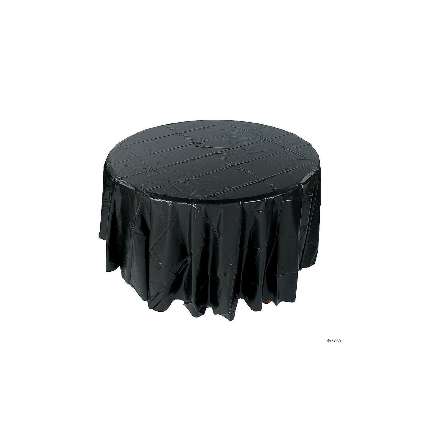 82" Diam. Black Round Banquet-Style Disposable Plastic Tablecloth