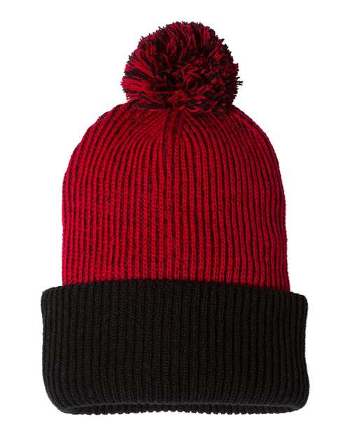 12" Speckled Pom-Pom Cuffed Beanie | USA Decoration