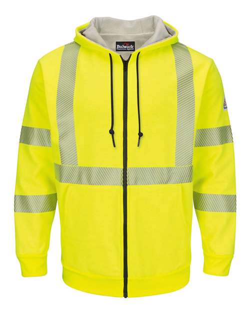 Hi-Visibility Zip-Front Hooded Fleece Sweatshirt with Waffle Lining | USA Decoration