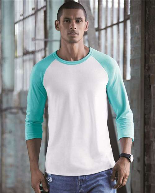 Premium Blend Ringspun Three-Quarter Sleeve Raglan Baseball T-Shirt | USA Decoration