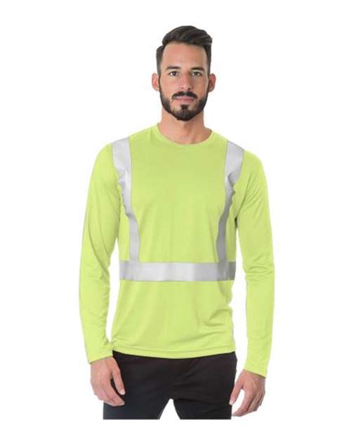 USA-Made Hi-Visibility Long Sleeve Performance T-Shirt | USA Decoration