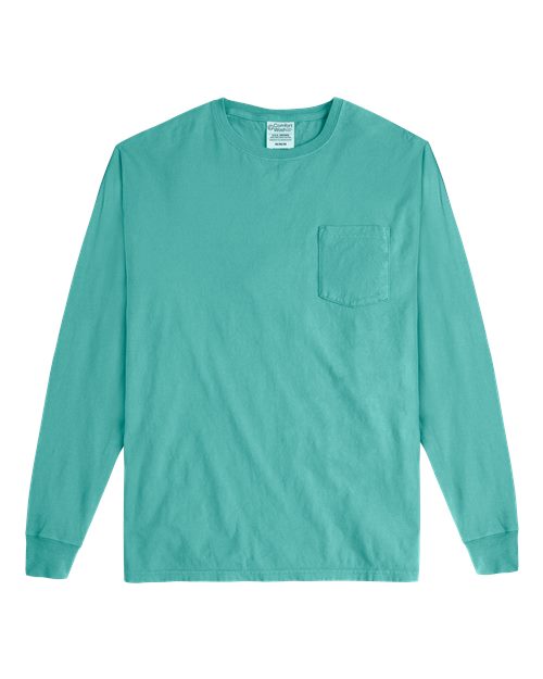 Garment-Dyed Long Sleeve T-Shirt With a Pocket | USA Decoration®