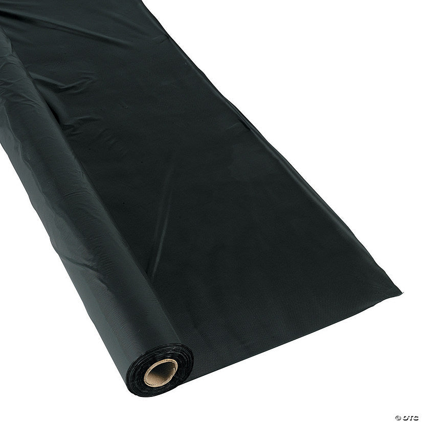 40" x 250 ft. Black Extra Long Plastic Tablecloth Roll | USA Decoration®
