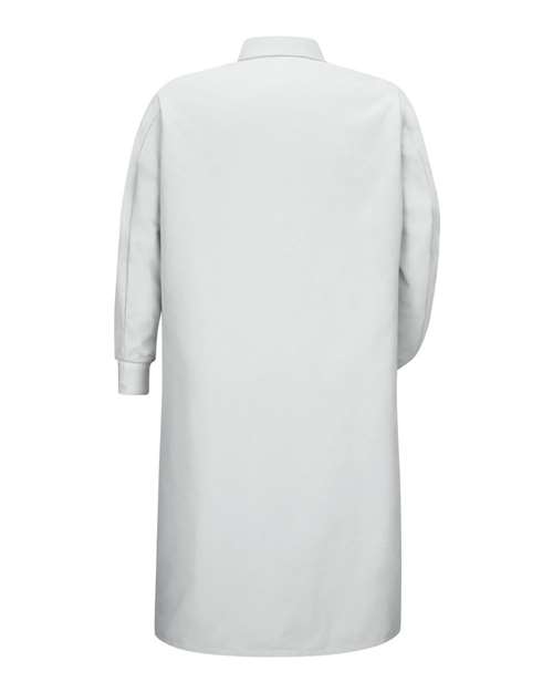 Gripper-Front Pocketless Butcher Coat With Knit Cuffs | USA Decoration