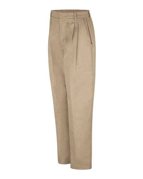 Women's Pleated Twill Slacks | USA Decoration