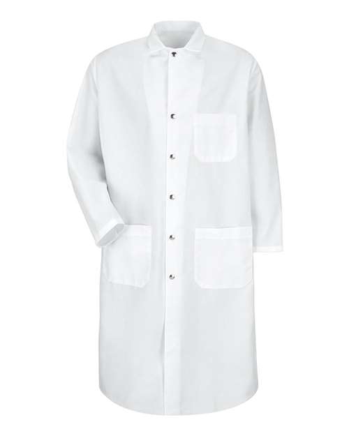 Snap-Front Spun Polyester Butcher Coat | USA Decoration
