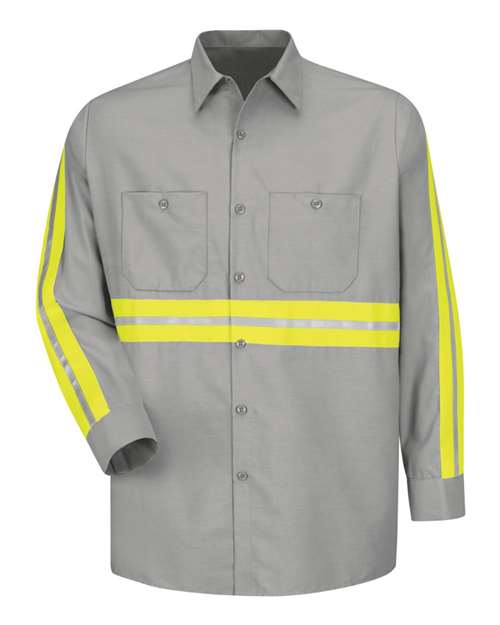 Industrial Enhanced-Visibility Long Sleeve Work Shirt - Tall Sizes | USA Decoration