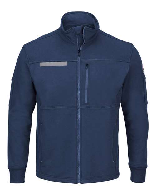 Zip Front Fleece Jacket-Cotton /Spandex Blend - Tall Sizes | USA Decoration