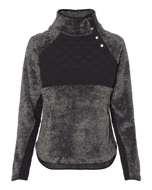 Women's Quilted Fuzzy Fleece Pullover | USA Decoration