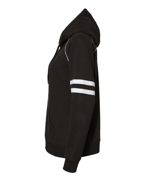 Women's Varsity Fleece Piped Hooded Sweatshirt | USA Decoration